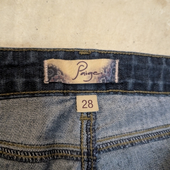 Paige Noah Flare Leg Jeans Women's 28 Dark Blue Low Rise - Picture 3 of 9